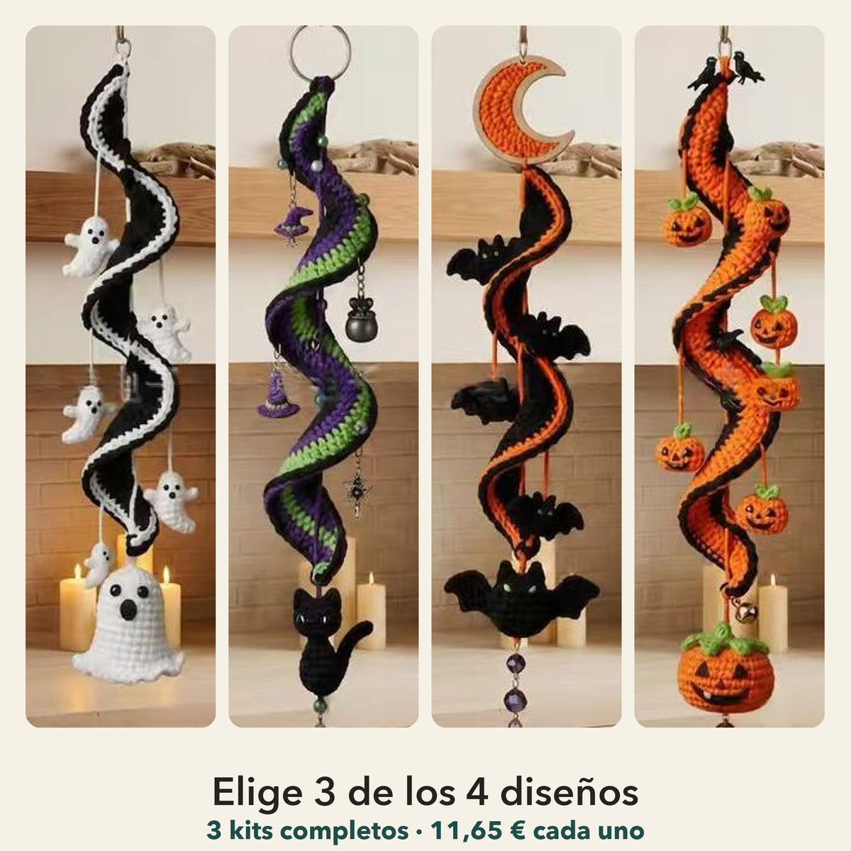 Los 4 diseños de espiral de Halloween