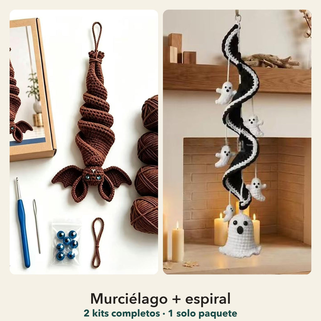 Pack Halloween: kit murciélago + kit espiral de fantasmas